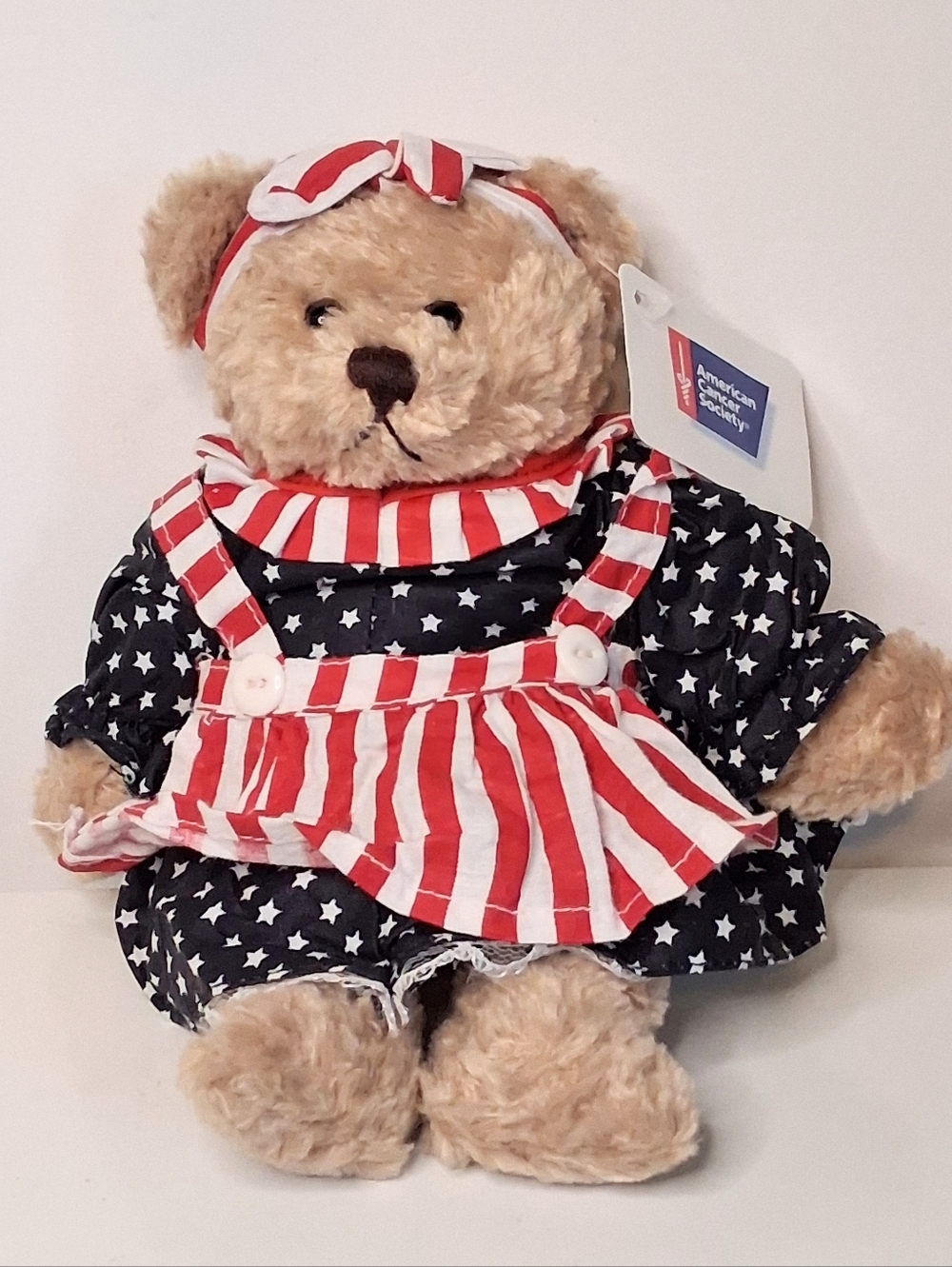 Patriotic American Cancer Society Stuffed Bear